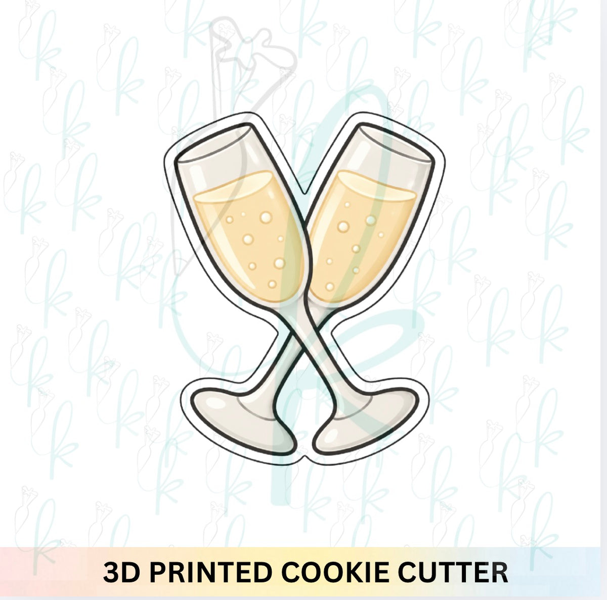 Champagne Glasses Cookie Cutter