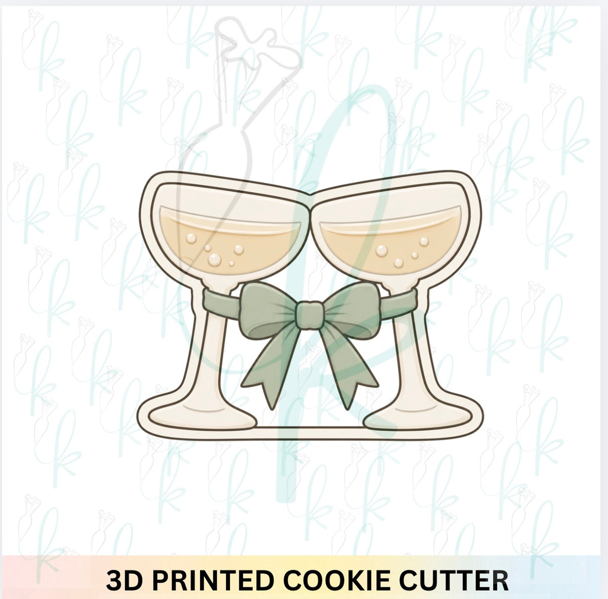 Champagne Glasses with Bow Cookie Cutter