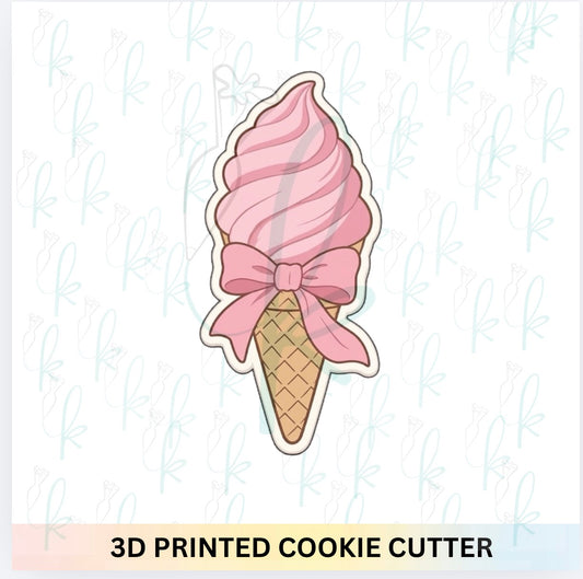 Bow Ice Cream Cone Cookie Cutter