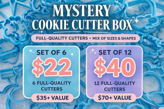 Mystery Cookie Cutter Box | Set of 6 or 12 | Random Mix of Cookie Cutters | Baking Supplies | Decorator Tools | Surprise Bundle