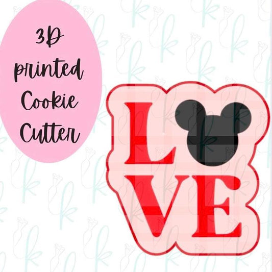 Mouse Love Plaque Cookie Cutter