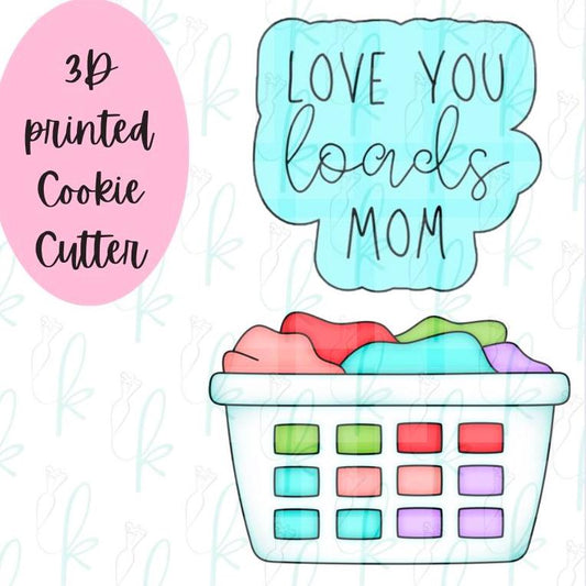 Love You Loads Mom - Laundry Basket Set of 2 Cookie Cutters