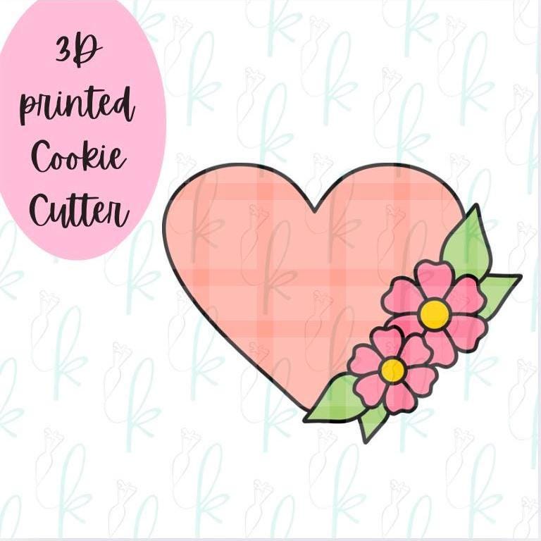 Floral Heart Plaque Cookie Cutter