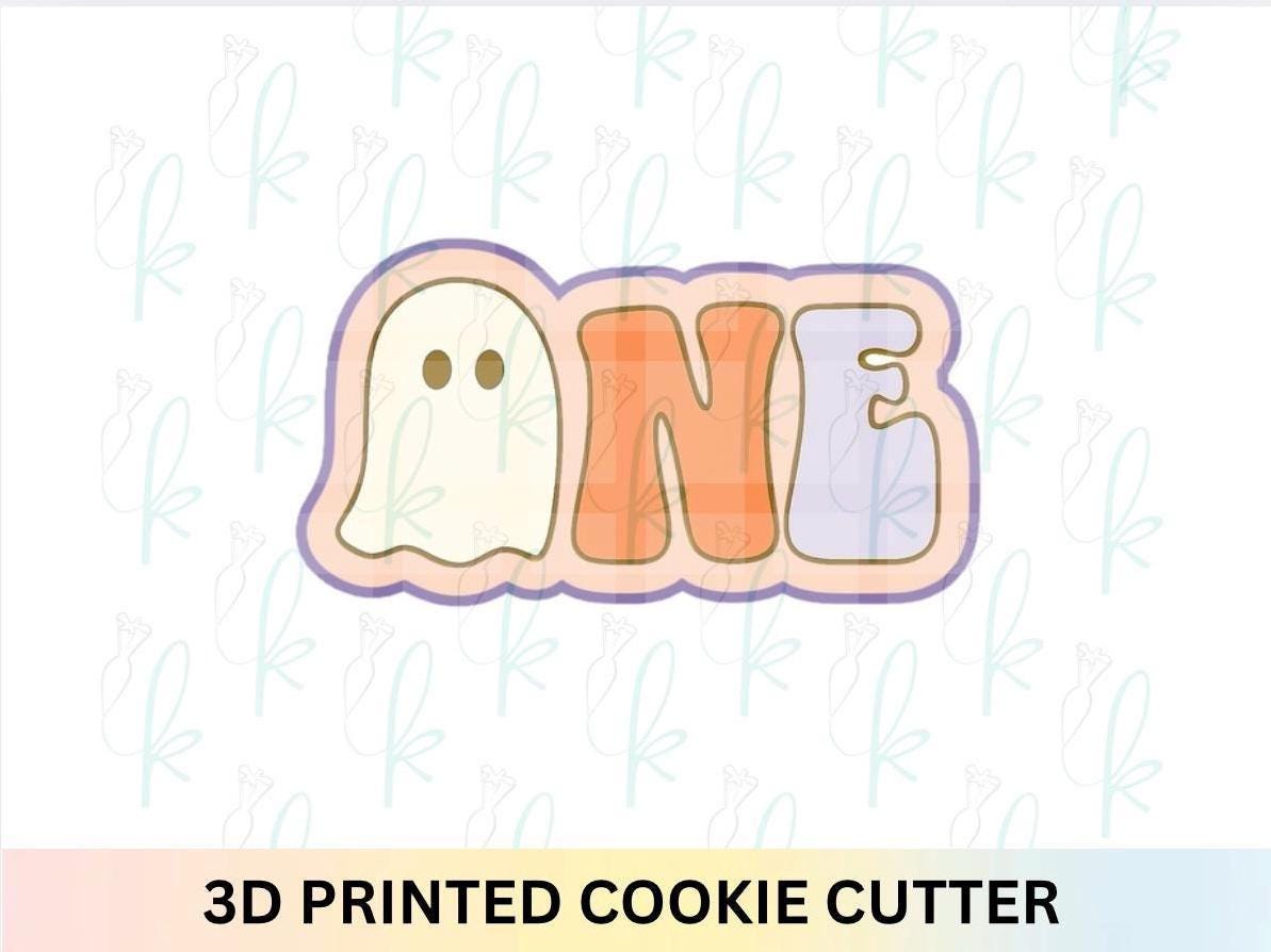 Retro Ghost ONE Plaque 3D Printed Cookie Cutter