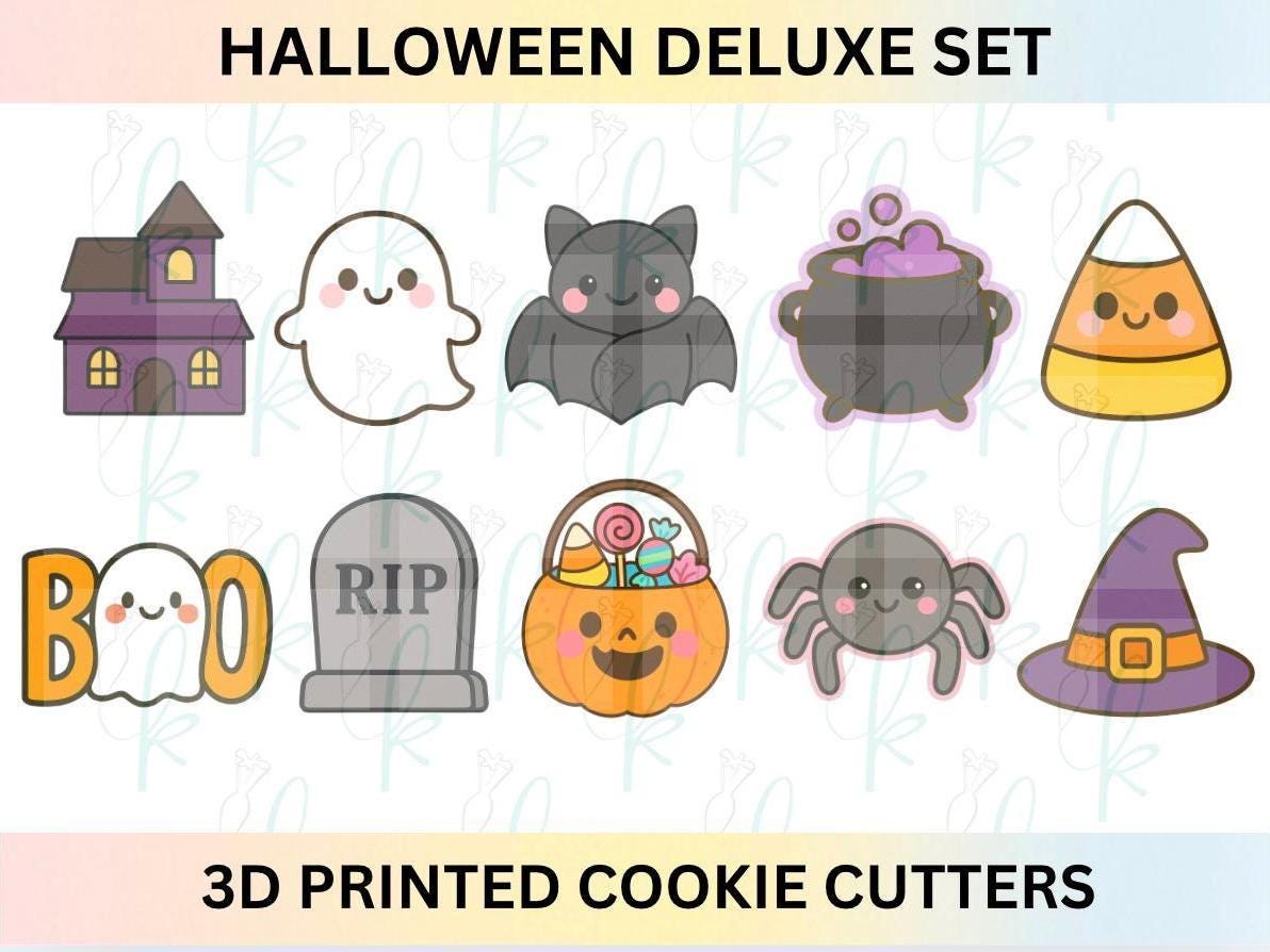 Classic Halloween Core and Deluxe Sets - 6 or 10 3D Printed Cookie Cutters