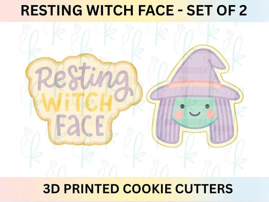 Resting Witch Face - Set of 2 Halloween 3D Printed Cookie Cutters
