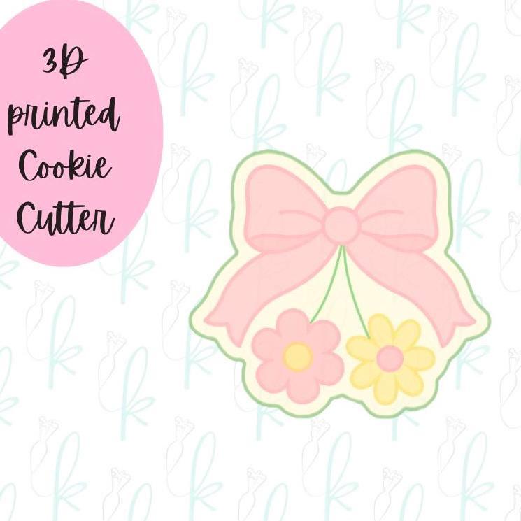 Coquette Bow Flowers Cookie Cutter