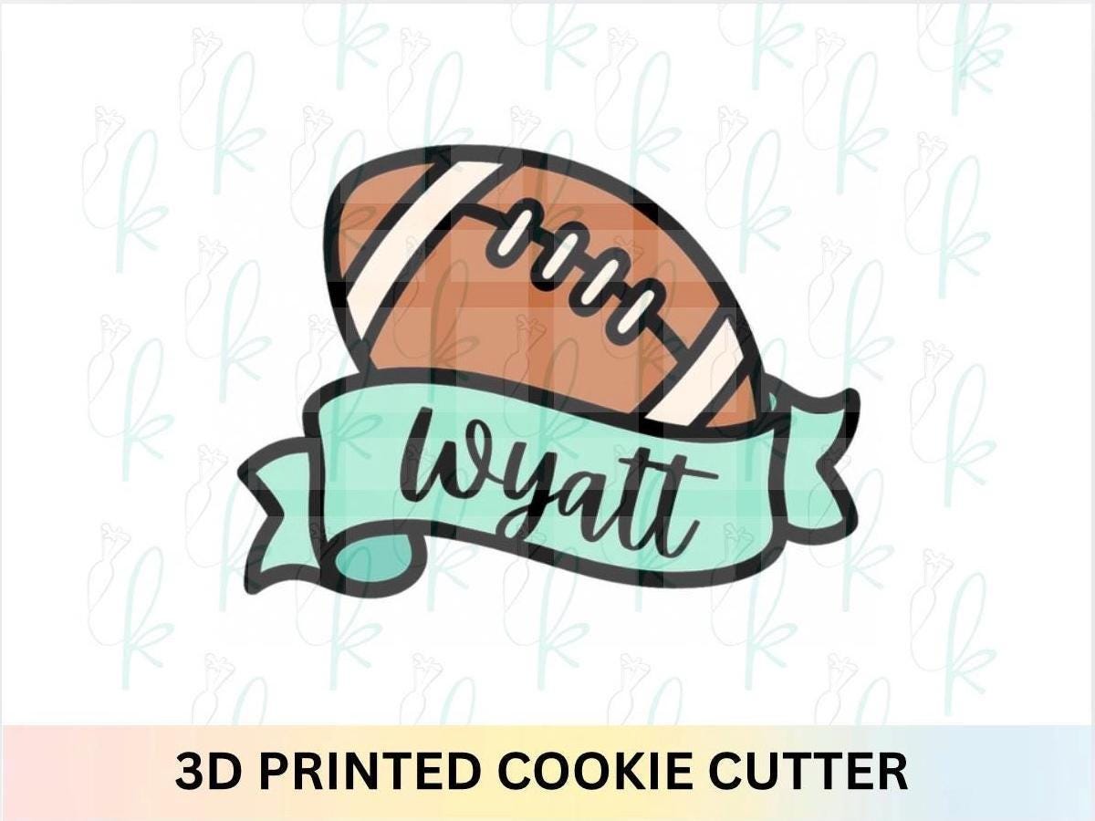 Football Banner Plaque Cookie Cutter