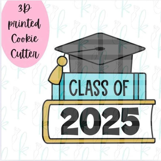 Grad Cap Books Plaque Cookie Cutter
