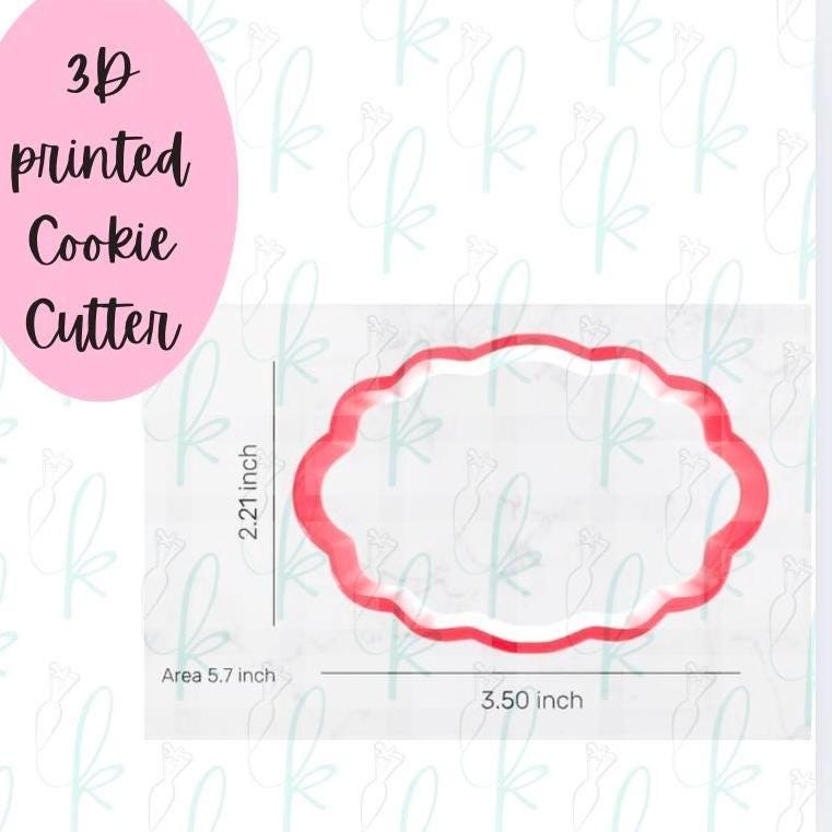 Wavy Oval Plaque Cookie Cutter