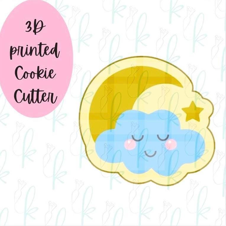 Sleepy Cloud and Moon Cookie Cutter