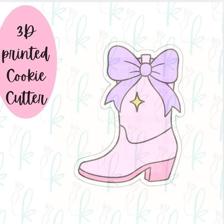 Bow Cowboy Boot Cookie Cutter