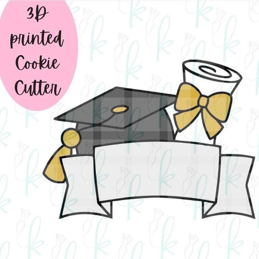 Grad Banner Plaque Cookie Cutter