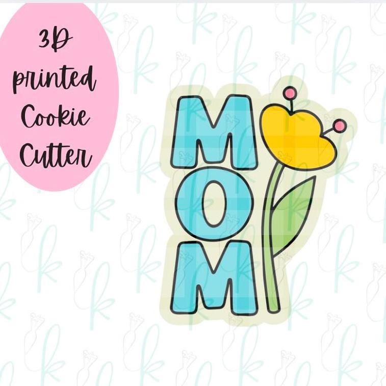 Tall Mom Flower Plaque Cookie Cutter