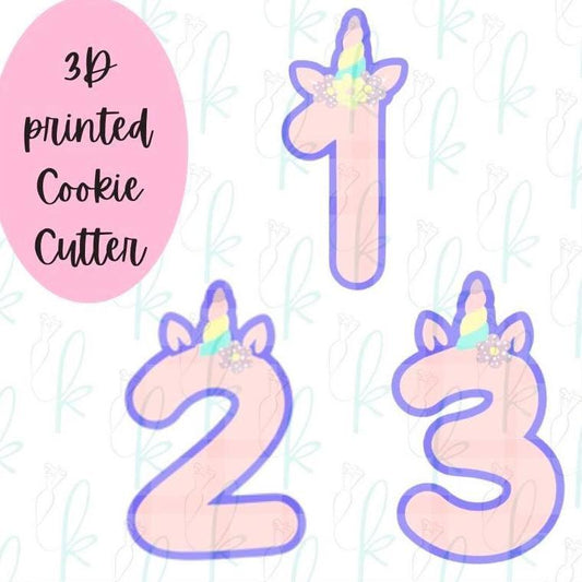 Unicorn Number Cookie Cutters