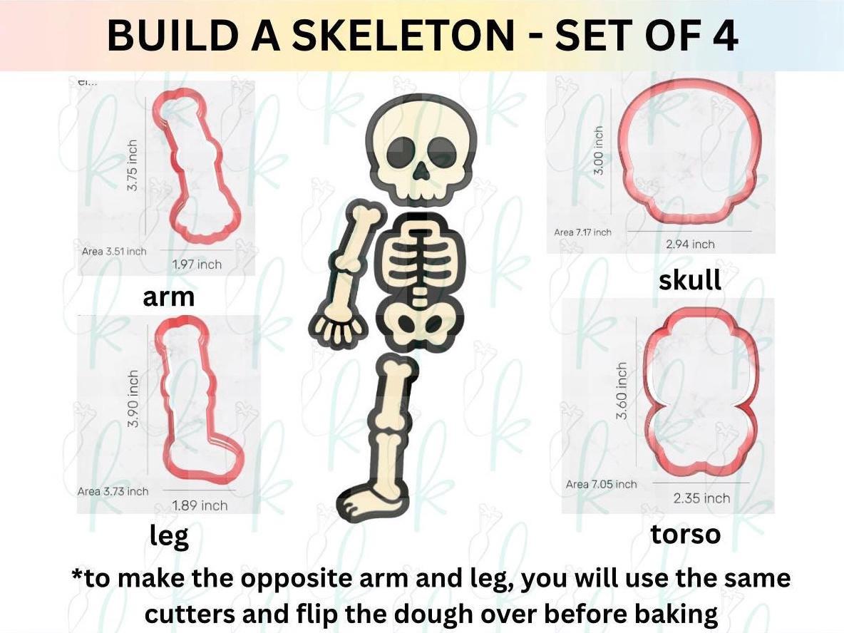 Build-A-Skeleton - set of 4 3D printed cookie cutters