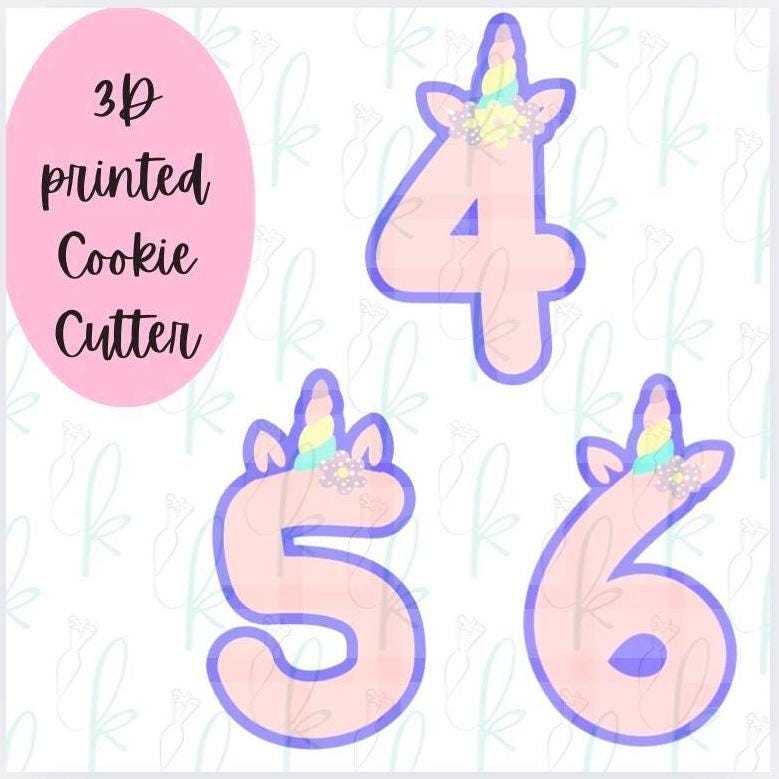 Unicorn Number Cookie Cutters