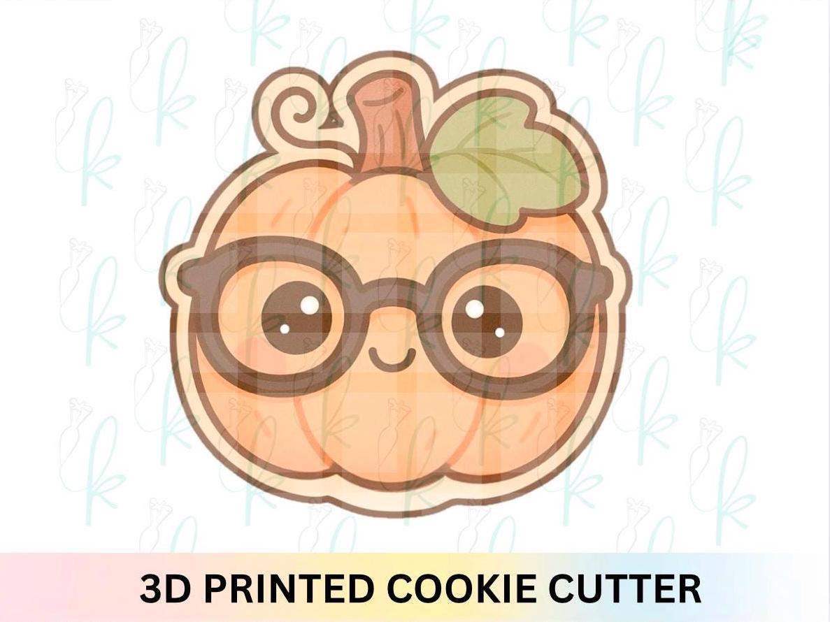 Cute Nerdy Pumpkin Cookie Cutter