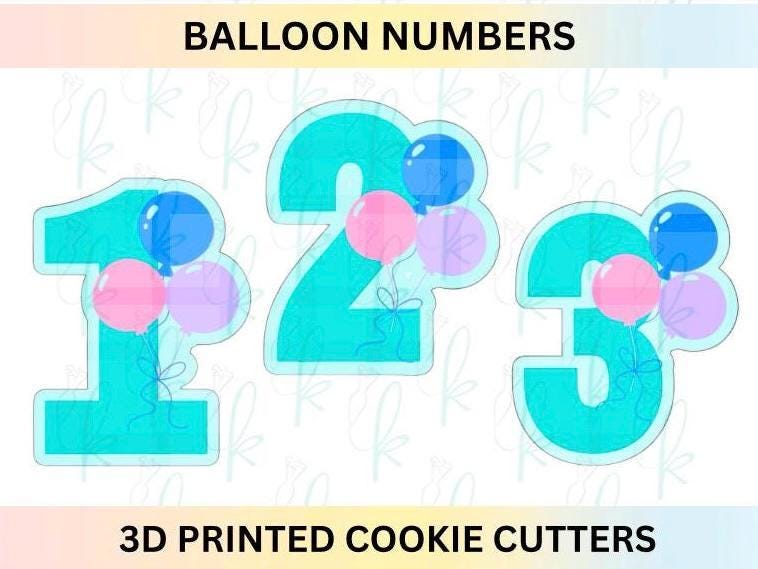 Numbers with Balloons Cookie Cutters