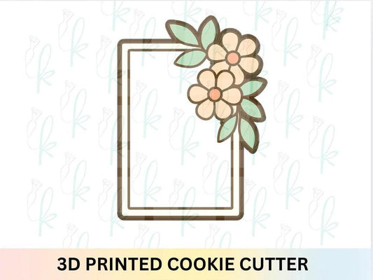 Floral Rectangle Frame Plaque Cookie Cutter