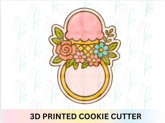 Floral Ice Cream Ring Cookie Cutter
