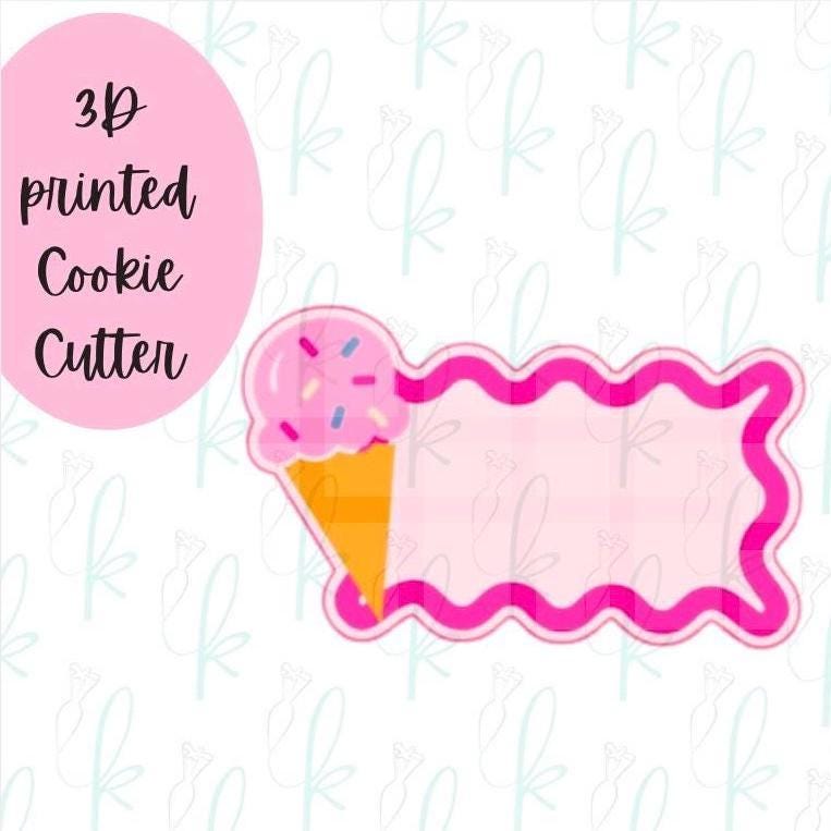 Ice Cream Cone Wavy Plaque Cookie Cutter