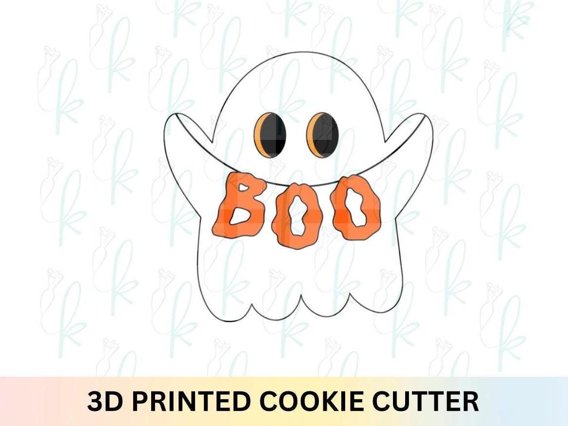 Ghost Holding Banner Cookie Cutter