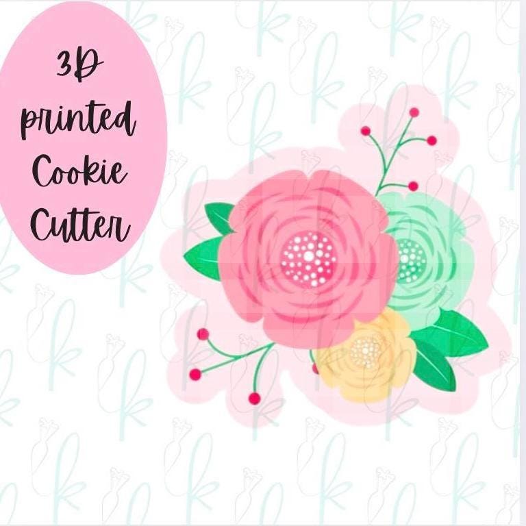 Modern Floral Plaque Cookie Cutter