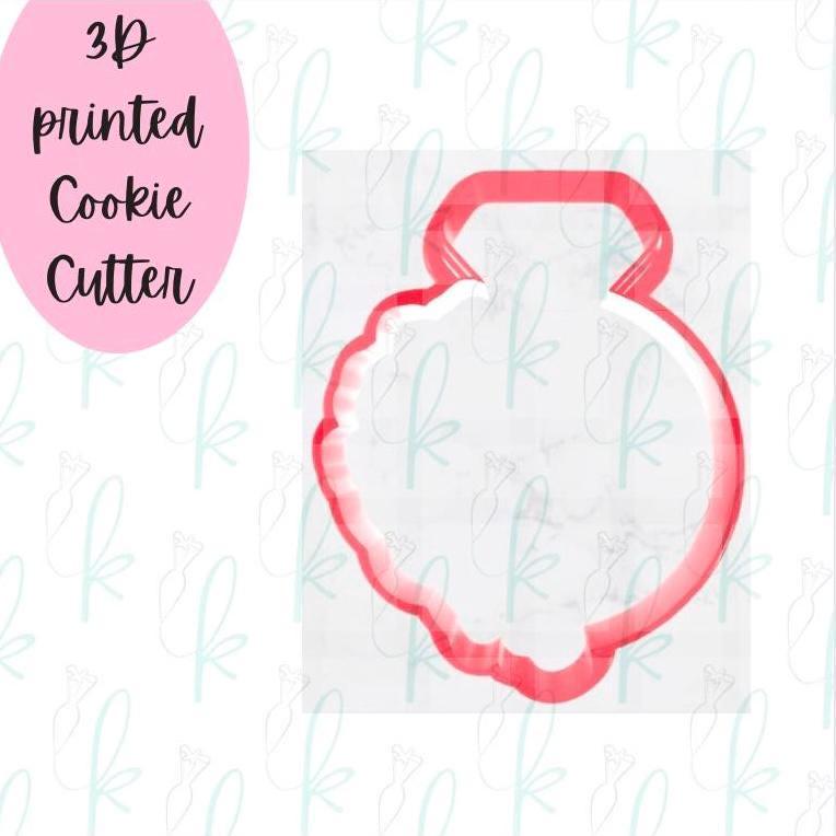 Floral Engagement Ring Cookie Cutter