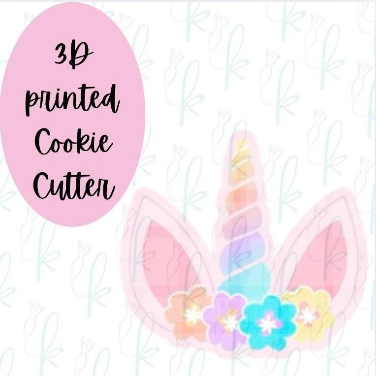 Floral Unicorn Crown Cookie Cutter