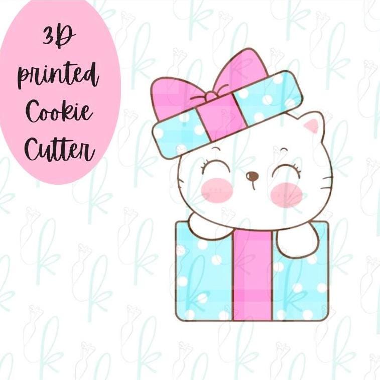 Kitty Present Cookie Cutter