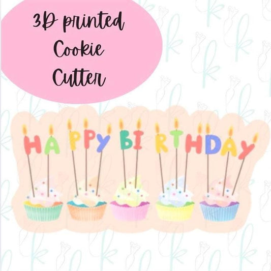 Happy Birthday Cupcakes Cookie Cutter
