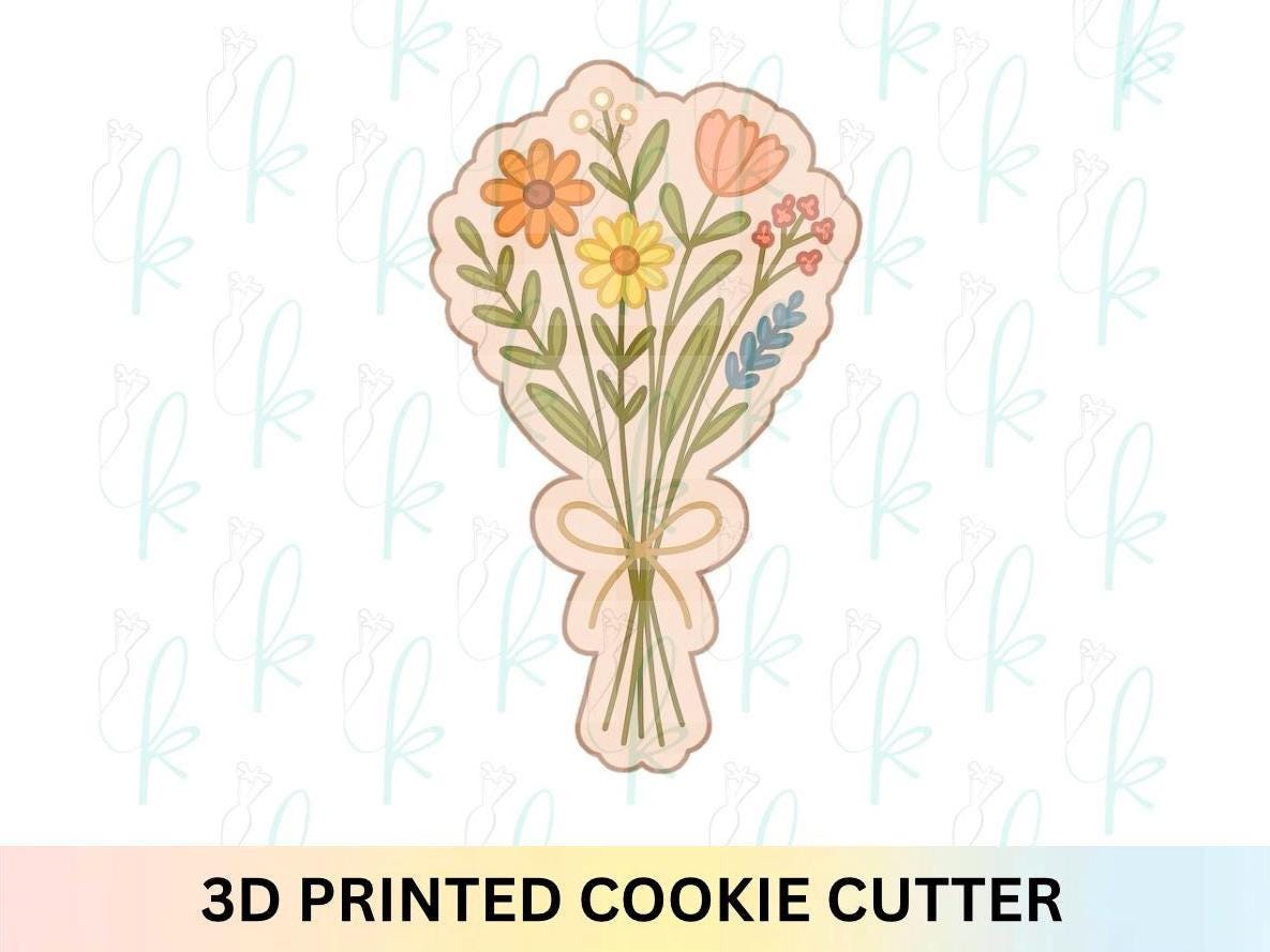 Modern Wildflower Bouquet Cookie Cutter