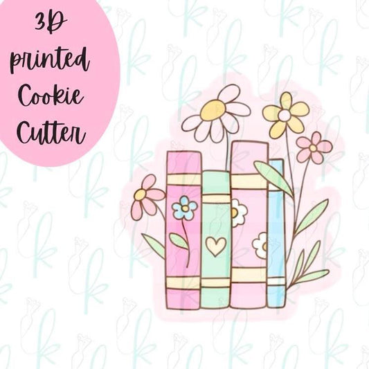 Floral Books Cookie Cutter