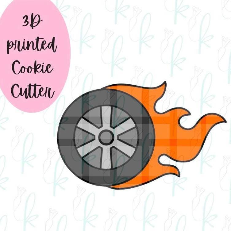 Tire with Flame Cookie Cutter