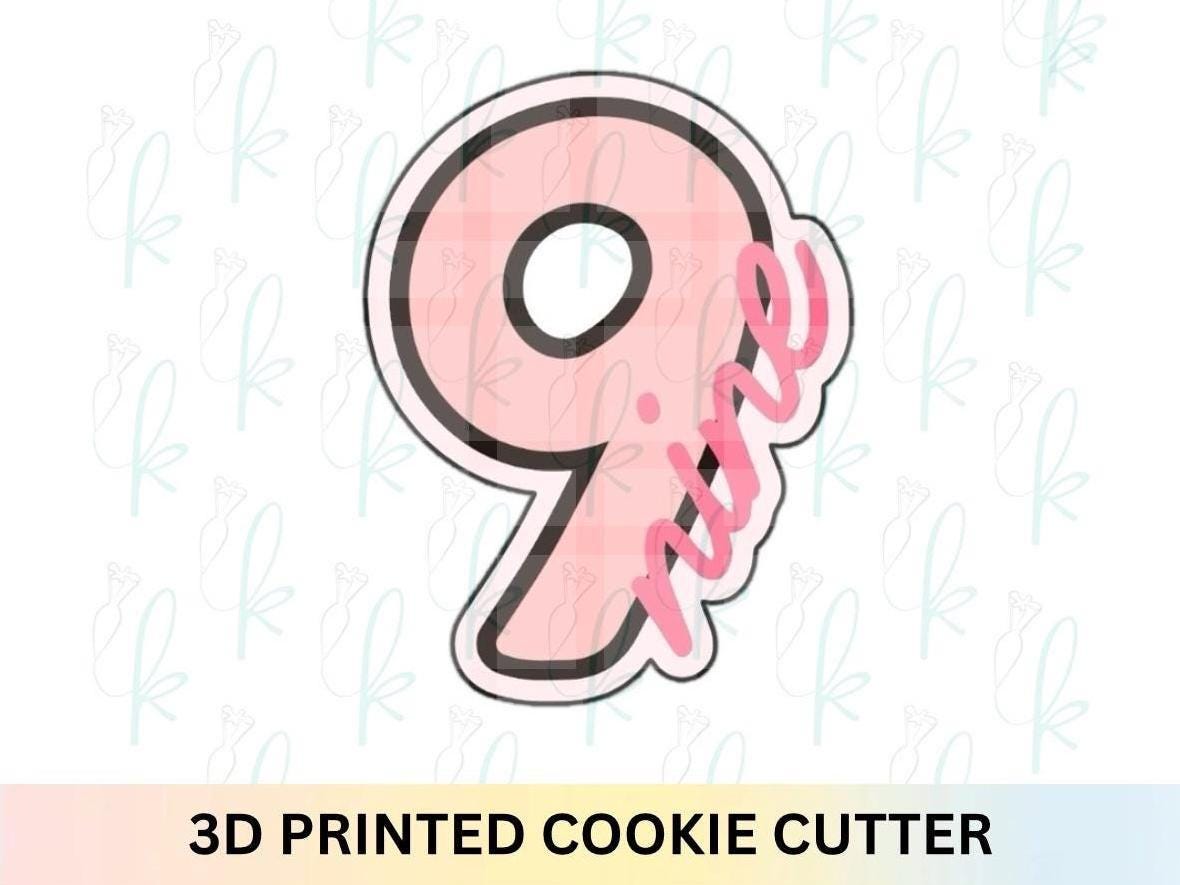 Script Number Nine Cookie Cutter