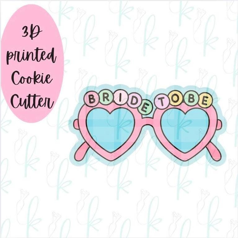 Bride to Be Heart Sunglasses Cookie Cutter