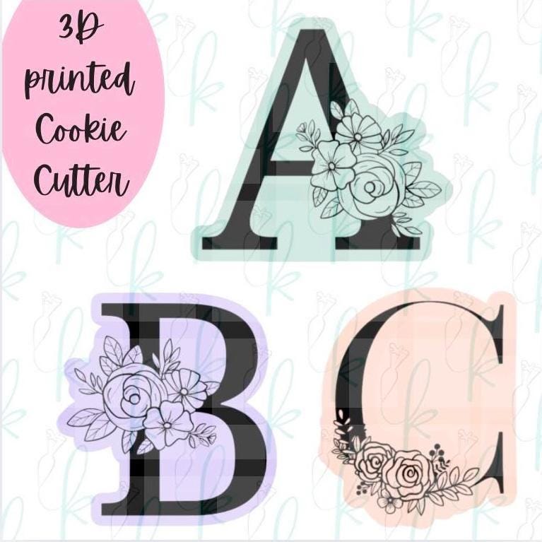 Floral Alphabet Letter Cookie Cutters