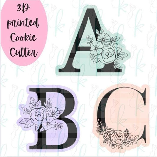 Floral Alphabet Letter Cookie Cutters
