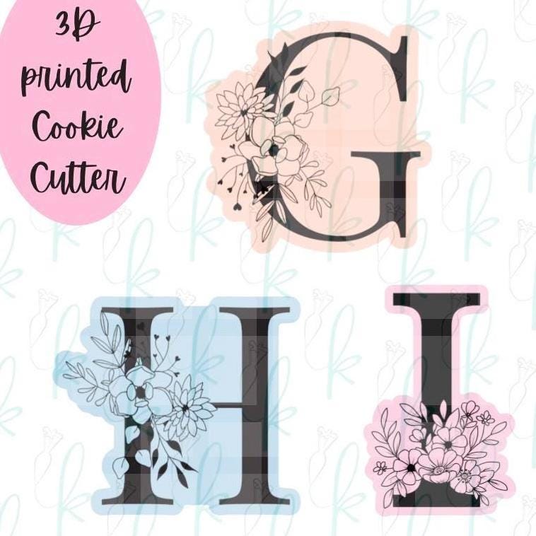 Floral Alphabet Letter Cookie Cutters