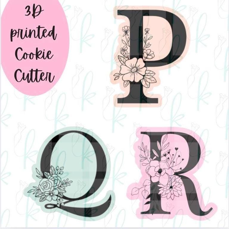 Floral Alphabet Letter Cookie Cutters