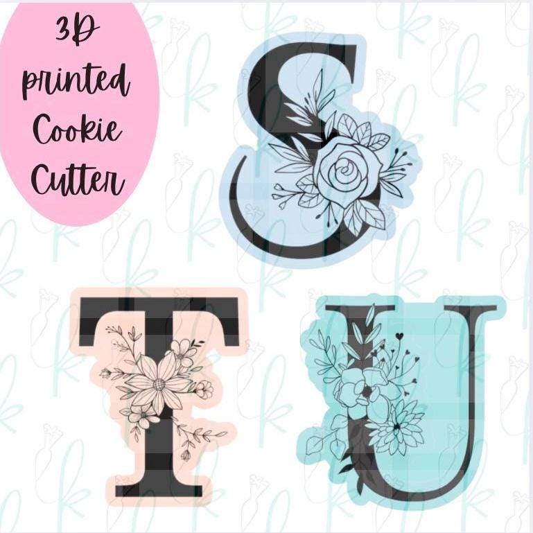 Floral Alphabet Letter Cookie Cutters