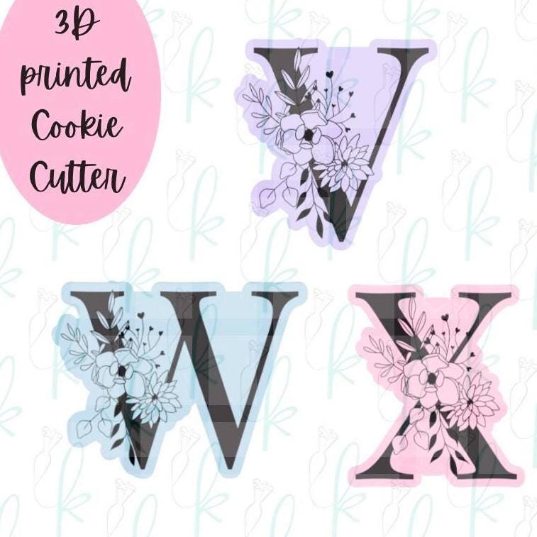 Floral Alphabet Letter Cookie Cutters