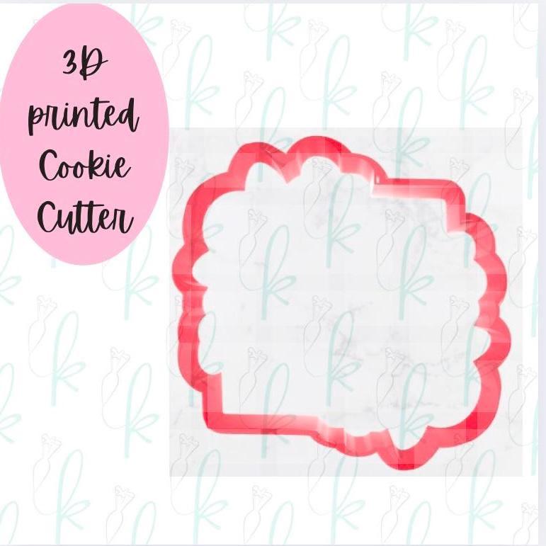 Square Floral Plaque Cookie Cutter
