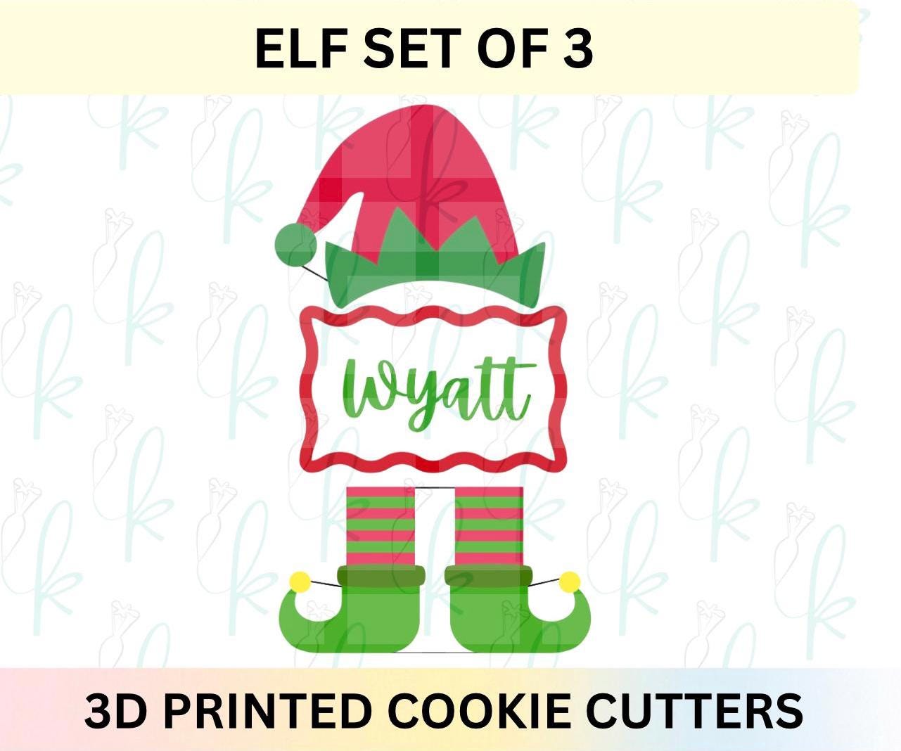 Build an Elf Set of 3 3D Printed Cookie Cutters