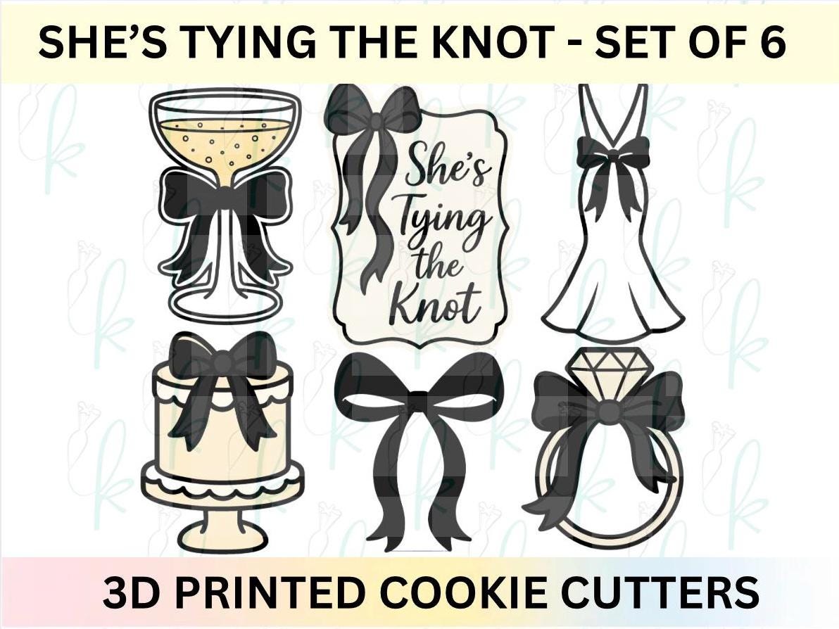 She’s Tying the Knot - Set of 6 Bridal Shower Cookie Cutters