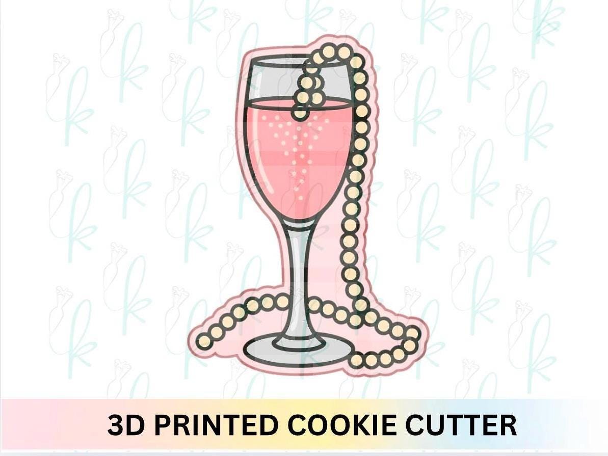 Champagne Glass with Pearls Cookie Cutter