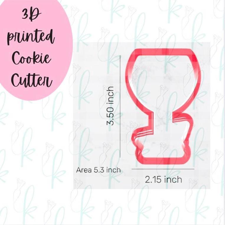 Floral Wine Glass Cookie Cutter