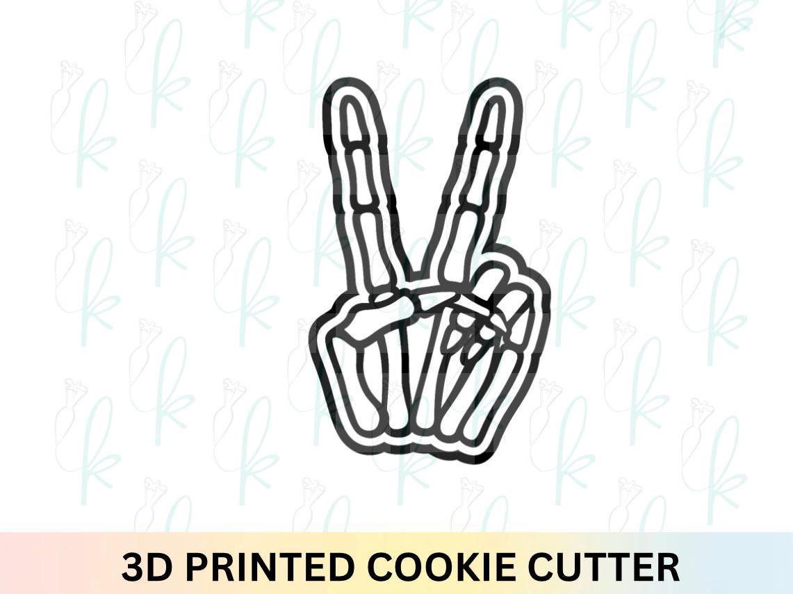 Skeleton Hand Peace Sign Cookie Cutter