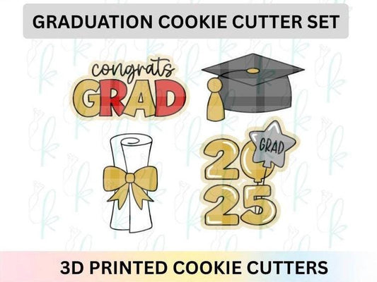 2025 Graduation Cookie Cutter Set of 4 Cookie Cutters